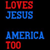 Loves Jesus And America Too 4th Of July Drawstring Bag