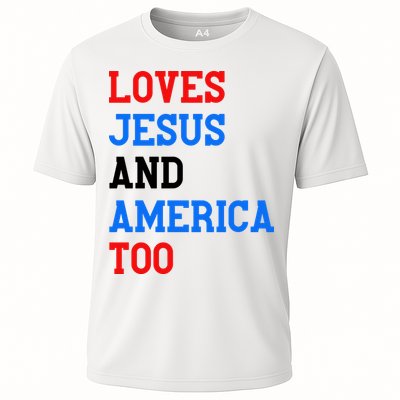 Loves Jesus And America Too 4th Of July Performance Shirt