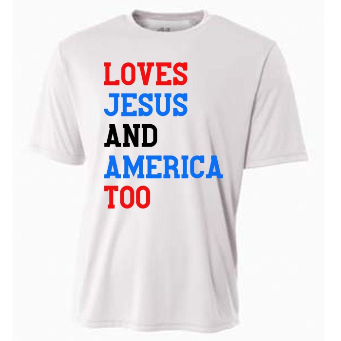 Loves Jesus And America Too 4th Of July Cooling Performance Crew T-Shirt