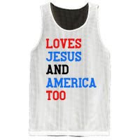 Loves Jesus And America Too 4th Of July Mesh Reversible Basketball Jersey Tank