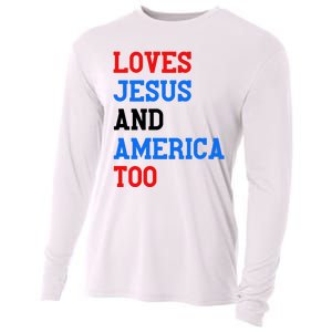 Loves Jesus And America Too 4th Of July Cooling Performance Long Sleeve Crew