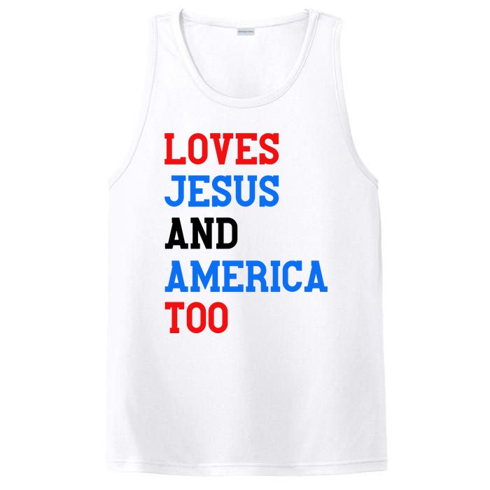 Loves Jesus And America Too 4th Of July PosiCharge Competitor Tank