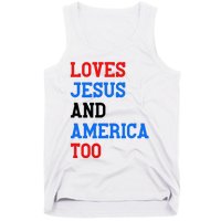 Loves Jesus And America Too 4th Of July Tank Top