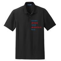 Loves Jesus And America Too Patriotic Shirt, Proud Shirt Dry Zone Grid Polo