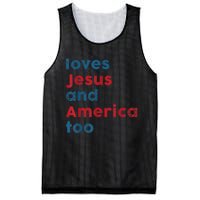 Loves Jesus And America Too Patriotic Shirt, Proud Shirt Mesh Reversible Basketball Jersey Tank