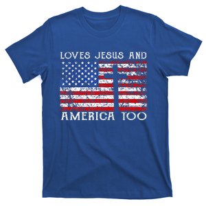 Loves Jesus And America Too Usa Patriotic T-Shirt