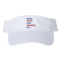 Loves Jesus And America Too God Christian 4th Of July Valucap Bio-Washed Visor