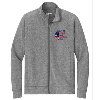 Loves Jesus And America Too Sunflower Stretch Full-Zip Cadet Jacket