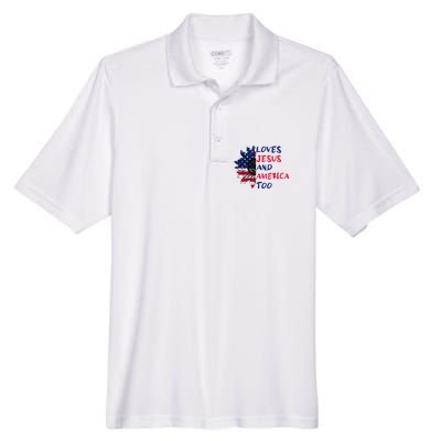 Loves Jesus And America Too Sunflower Men's Origin Performance Pique Polo