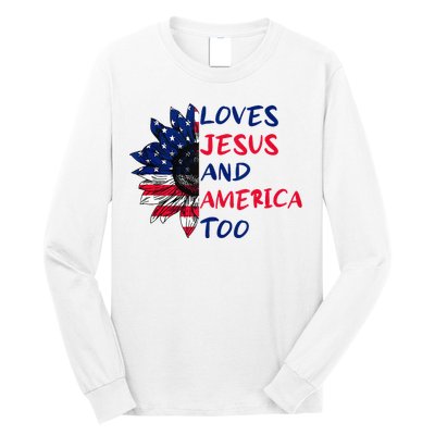 Loves Jesus And America Too Sunflower Long Sleeve Shirt