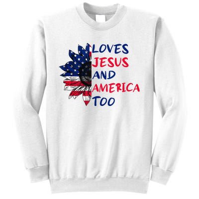 Loves Jesus And America Too Sunflower Sweatshirt