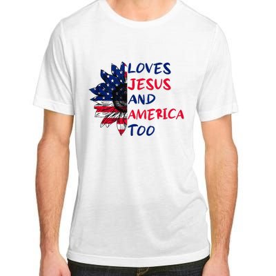 Loves Jesus And America Too Sunflower Adult ChromaSoft Performance T-Shirt