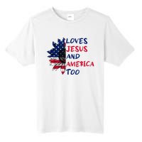 Loves Jesus And America Too Sunflower Tall Fusion ChromaSoft Performance T-Shirt