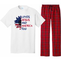 Loves Jesus And America Too Sunflower Pajama Set