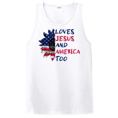 Loves Jesus And America Too Sunflower PosiCharge Competitor Tank