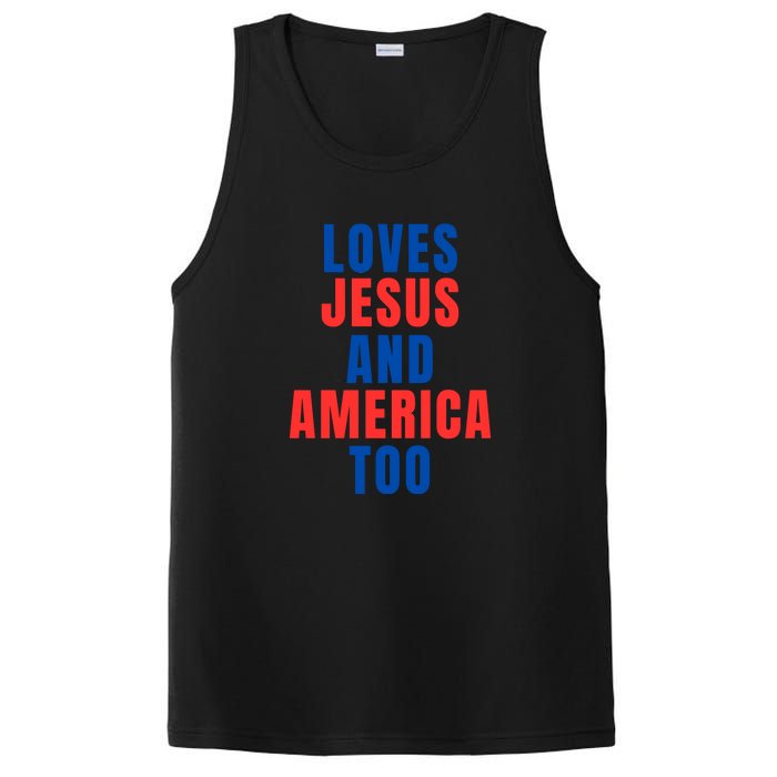 Loves Jesus And America Too 1776 Patriotic PosiCharge Competitor Tank