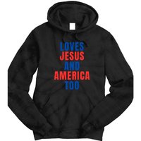 Loves Jesus And America Too 1776 Patriotic Tie Dye Hoodie