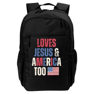Loves Jesus & America Too Funny 4th Of July Backpack
