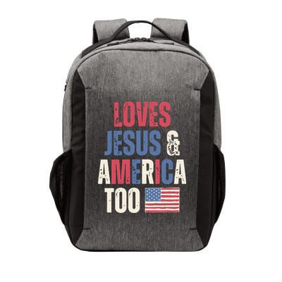 Loves Jesus & America Too Funny 4th Of July Vector Backpack