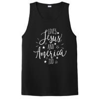 Loves Jesus And America Too 4th Of July Christian PosiCharge Competitor Tank