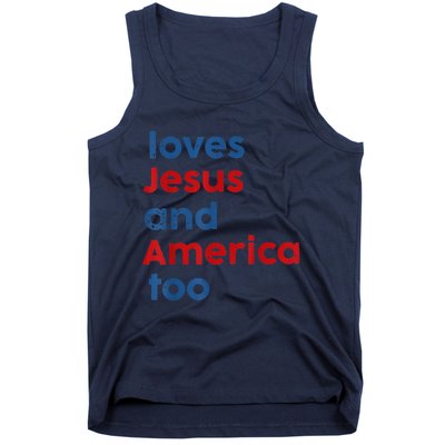 Loves Jesus And America Too Tank Top