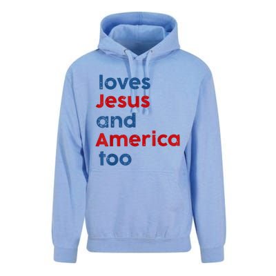 Loves Jesus And America Too Unisex Surf Hoodie