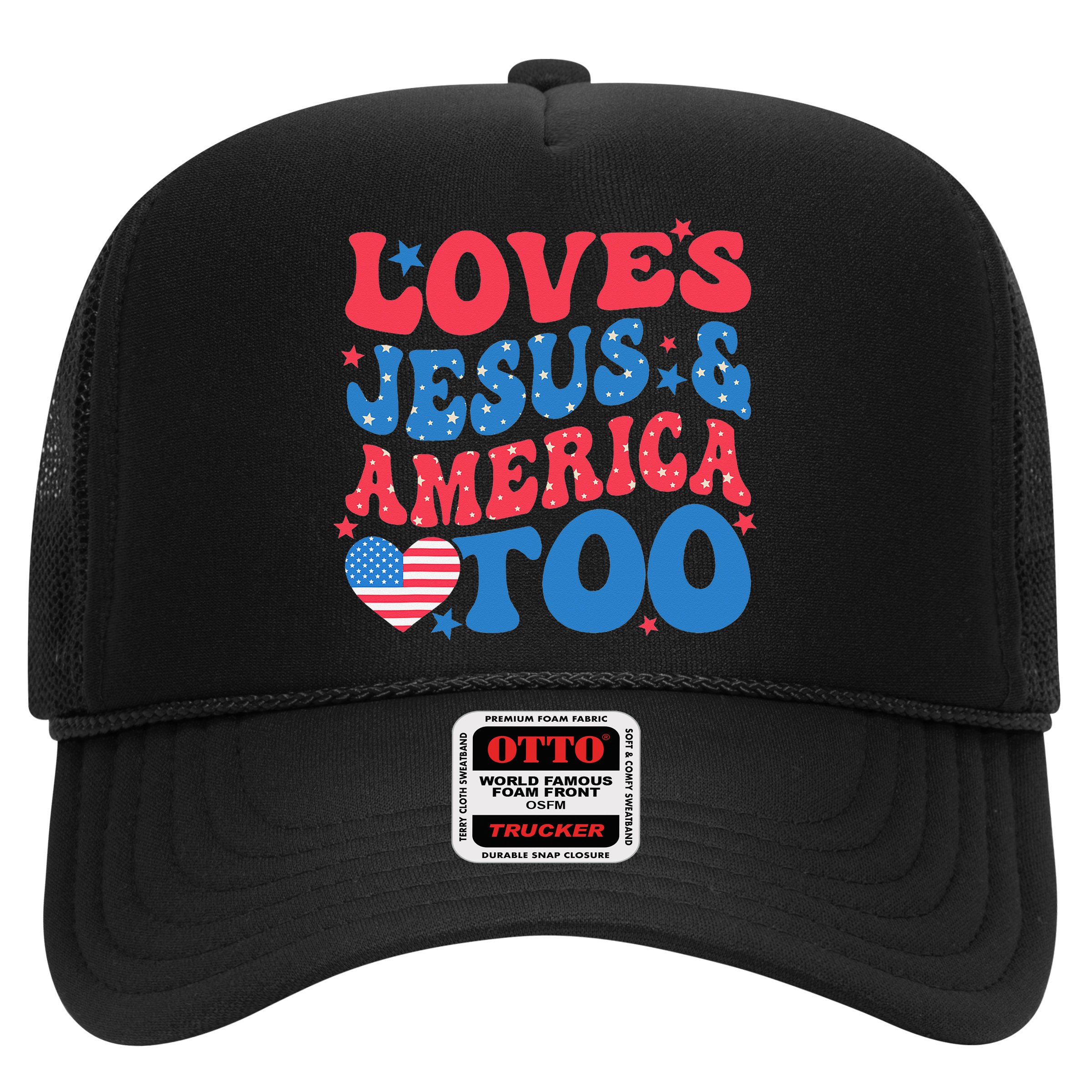 Loves Jesus And America Too 4th Of July Christian Women Hat