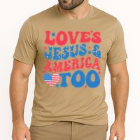 Loves Jesus And America Too 4th Of July Christian Women Cooling Performance Crew T-Shirt