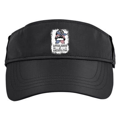 Loves Jesus & America Too Cute Christian Womens 4th July Adult Drive Performance Visor
