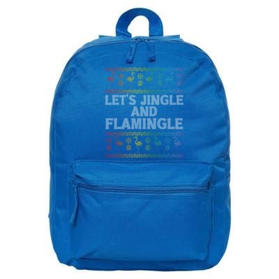 Let’S Jingle And Flamingle Christmas Pink Flamingo Party Gift 16 in Basic Backpack