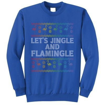 Let’S Jingle And Flamingle Christmas Pink Flamingo Party Gift Tall Sweatshirt