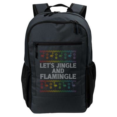 Let’S Jingle And Flamingle Christmas Pink Flamingo Party Gift Daily Commute Backpack