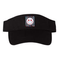 Loves Jesus and America Too God Christian Groovy 4th of July Valucap Bio-Washed Visor