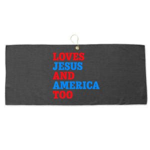 Loves Jesus and America Too Large Microfiber Waffle Golf Towel