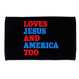 Loves Jesus and America Too Microfiber Hand Towel