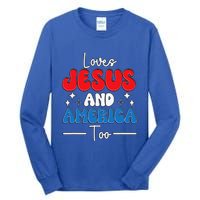 Loves Jesus And America Too For USA Patriotic Christians Tall Long Sleeve T-Shirt