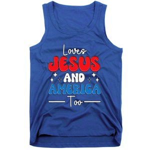 Loves Jesus And America Too For USA Patriotic Christians Tank Top