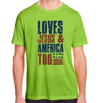 Loves Jesus And America Too Adult ChromaSoft Performance T-Shirt