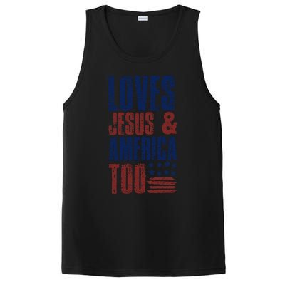 Loves Jesus And America Too PosiCharge Competitor Tank