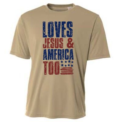 Loves Jesus And America Too Cooling Performance Crew T-Shirt