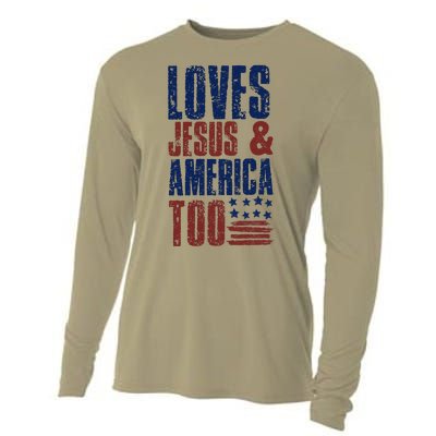 Loves Jesus And America Too Cooling Performance Long Sleeve Crew