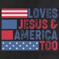 Loves Jesus & America Too Christ 4th Of July American Flag Gift Hat