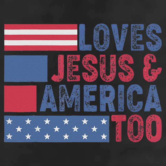 Loves Jesus & America Too Christ 4th Of July American Flag Gift Hat