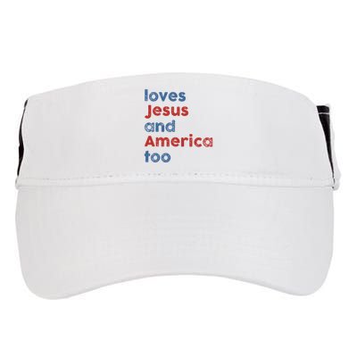 Loves Jesus And America Too Patriotic Christian Adult Drive Performance Visor