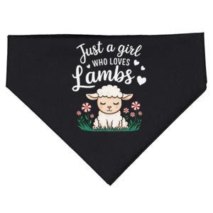 Lamb Just A Girl Who Loves Lambs Cute Animals Lover USA-Made Doggie Bandana