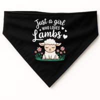 Lamb Just A Girl Who Loves Lambs Cute Animals Lover USA-Made Doggie Bandana