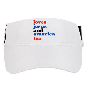 Loves Jesus And America Too 4th Of July Adult Drive Performance Visor