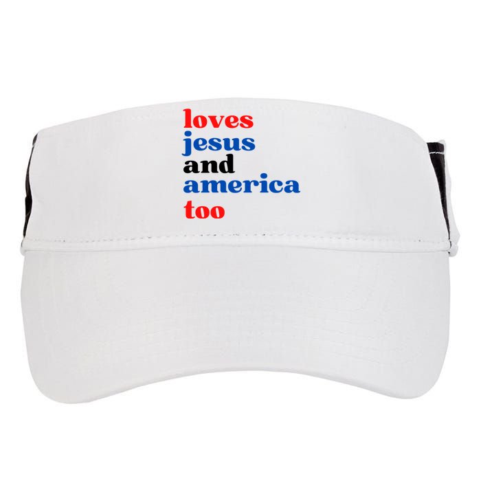 Loves Jesus And America Too 4th Of July Adult Drive Performance Visor