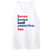 Loves Jesus And America Too 4th Of July PosiCharge Competitor Tank