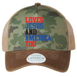 Loves Jesus And America Too 4th Of July Legacy Tie Dye Trucker Hat